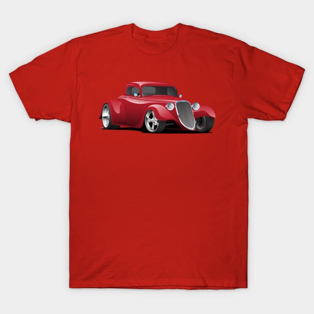 Custom American Red Hot Rod Car T-Shirt by hobrath